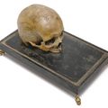 A skull with engraved signs of the Dresden freemason "Schwerter" lodge, 19th ct