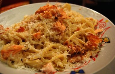 Spaghettis au saumon