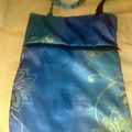 sac besace bleu fleuri