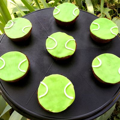 Muffins cupcakes balles de tennis