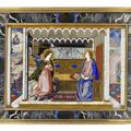 A Florentine early 18th century pietre dure panel, The Annunciation, possibly by Baccio Cappelli, of the Grand Ducal Workshops, 