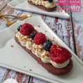 Tartelettes dacquoises au chocolat , mascarpone et fruits