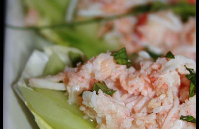 Miettes de crabe en feuille de sucrine