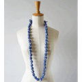 Luzula Fabric Necklace in Blue