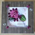 Carte cadre fleur rose ...