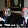  Conférence de presse de Marine Le Pen et Wallerand de Saint Just, candidat à la mairie de Paris (vidéo)