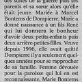 2 mai 2020 - Décès Mme Marie Bontems
