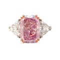 Fancy Intense Purple-Pink Radiant Cut 7ct.Diamond Ring