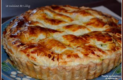 Tourte au saumon et épinards