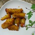 Pommes de terre façon potatoes au thym, curcuma, paprika et farine de pois chiche