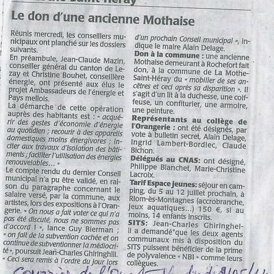 Courrier de l'Ouest en date du 09 mai 2014