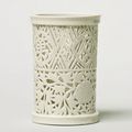 A Dehua reticulated brushpot (bitong), Late 17th - Early 18th century 