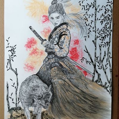 Dessin style japonais ; "rester vigilant" 