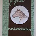 Carte d'Anniversaire avec une tête de cheval et Mini album