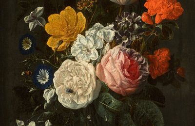 Nicolaes van Verendael, Still life of roses, tulips, Spanish jasmine, morning glories, carnations and other flowers...