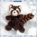 Doudou Peluche Raton Laveur Marron Et Blanc Queue Rayures Ajena