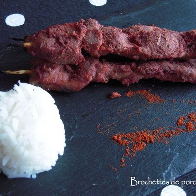 Brochettes de porc tandoori