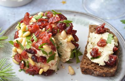 "Fromage" cranberries & pignons à l'okara #vegan #glutenfree #Noël