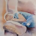 Efflam dans la lumière  aquarelle 30*40  nov.2023