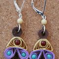 Boucles d'oreilles en papier et perles de verre