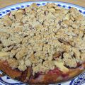 clafoutis aux quetsches, streusel noisettes