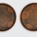 Two small black glazed dishes of Cizhou type with russet splashes and silvery flecks, Jin dynasty (1115-1234)