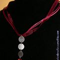 Collier 3 sequins rouge