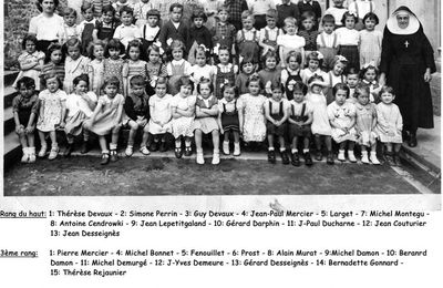 Ecole des Soeurs classe enfantine en 1950 ou 51