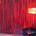 Rideaux rouges, acrylique sur toile, 35x41cm