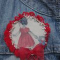 Broche à la manière de BM n°13 rouge