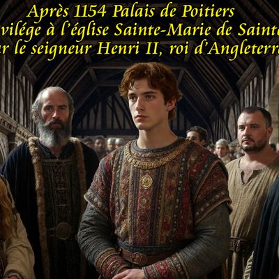 Après 1154 Palais de Poitiers - Privilége à l’église Sainte-Marie de Saintes par le seigneur Henri II, roi d’Angleterre