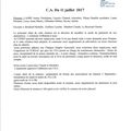 Compte rendu DU CA du 13 juillet 2017