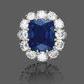  A fine sapphire and diamond ring, by Harry Winston
