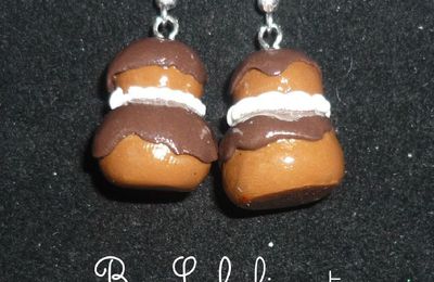 Boucles d'oreilles "Religieuses au chocolat"