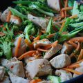 Wok de poulet aux légumes croquants