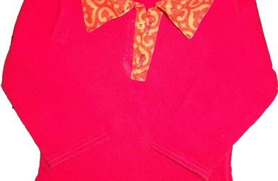 Tee_shirt en jersey rouge avec col pelle à tarte