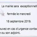 Fermeture exceptionnelle de la mairie