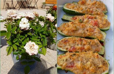 Courgettes farcies sans façon