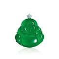 An exceptionally fine and rare jadeite ‘Laughing Buddha’ and diamond pendant