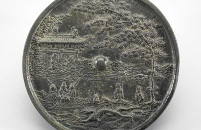 Mirror with Design of Emperor Ming of Tang Visiting the Lunar Palace, Goryeo dynasty, 12th–13th century