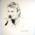 Portrait fusain Johnny HALLIDAY, souvenir..