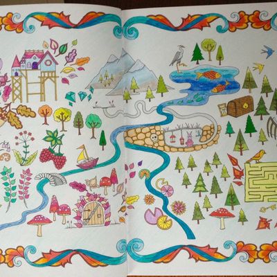 Coloriage 1 - Forêt Enchantée - Carte