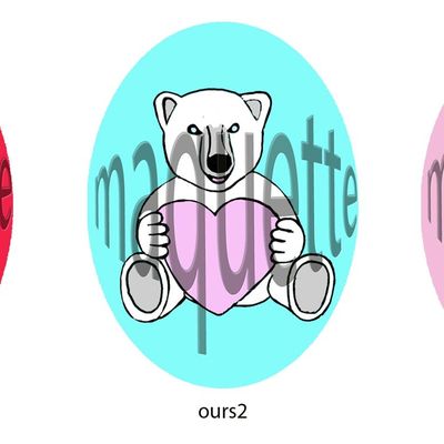 maquettes pour badges en bois(famille ours)