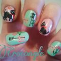 Nail art petit chat du dimanche peinture acrylique