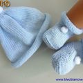 tutoriel tricot bb, bonnet et chaussons laine, explications en pdf