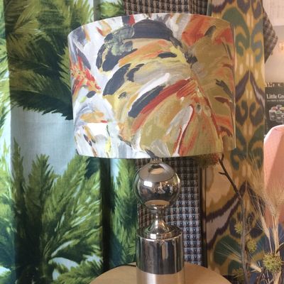 Lampe "Barbier"design 1970, métal chromé. En