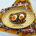 Tartine au caviar d'artichaut & oeuf