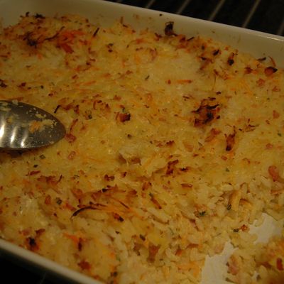 Gratin de riz jambon carottes