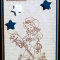 Carte d'anniversaire garçon avec cowboy et étoiles