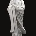 A large 'Blanc de Chine' figure of Guanyin, Qing dynasty